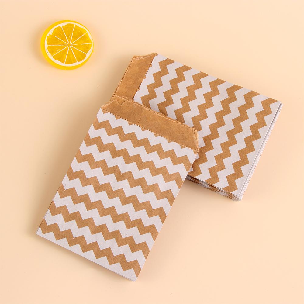 Wrapping Supplies Pastry Tool Wave Dot Kraft Paper Bag Packing Pouch Popcorn Bag Candy Biscuit Bags