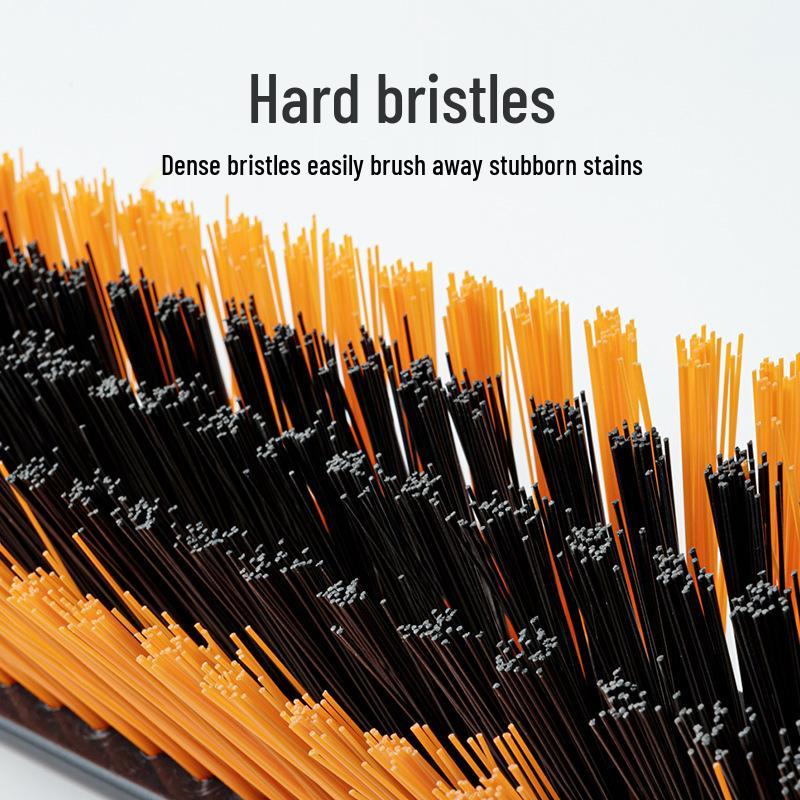 Large Commercial Stiff Bristle Floor Scrubber Brush with Long Handle for Cement, Moss, Marble, and Tile Cleaning