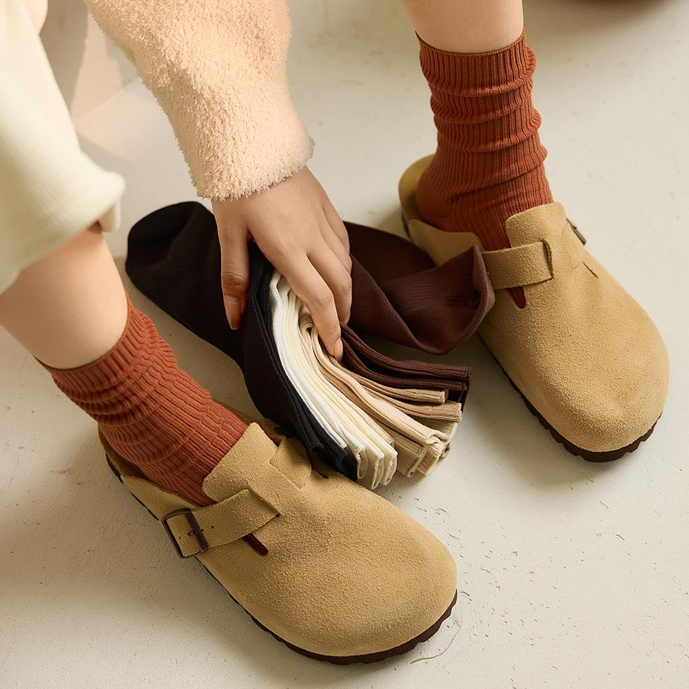 Ladies Spring and Autumn New Pure Cotton Tube Pile Socks