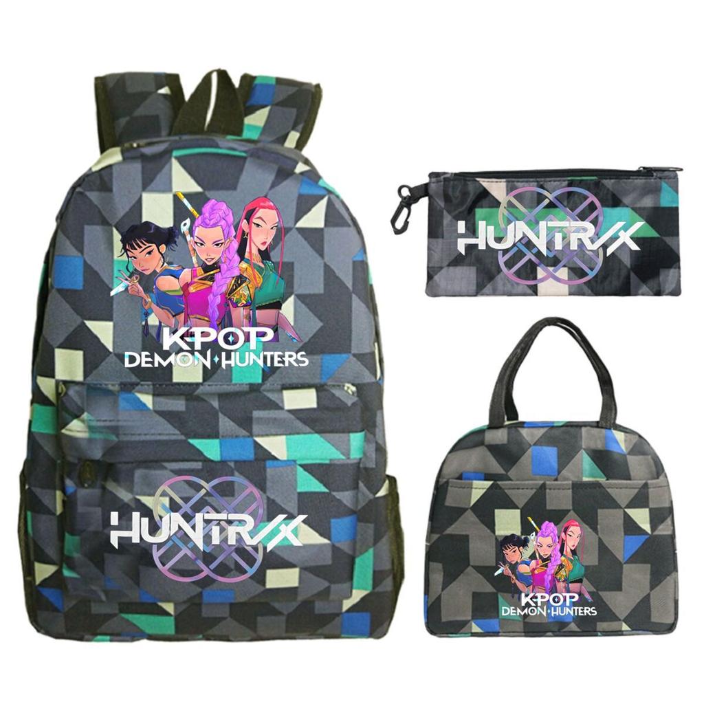 Kpop Demonunters Peripheral Children'S Backpack Elementary And Secondary School Bag Three-Piece Set
