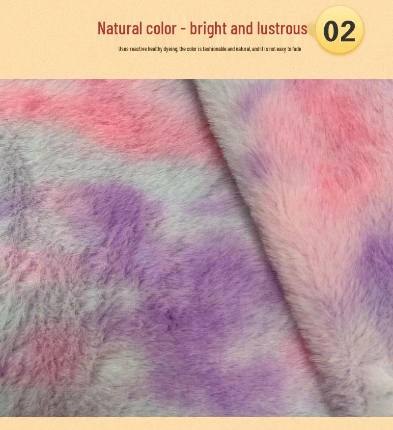 Labubu 3rd Gen Gradient Tie-Dye Plush Toy Bag - Seven-Color Rabbit Fur Fabric
