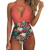 Tight One Piece Swimsuit Women Backless Sexy Cross Color Block Swimwear Fashion Elegant Beach Vacation Bathing Suit