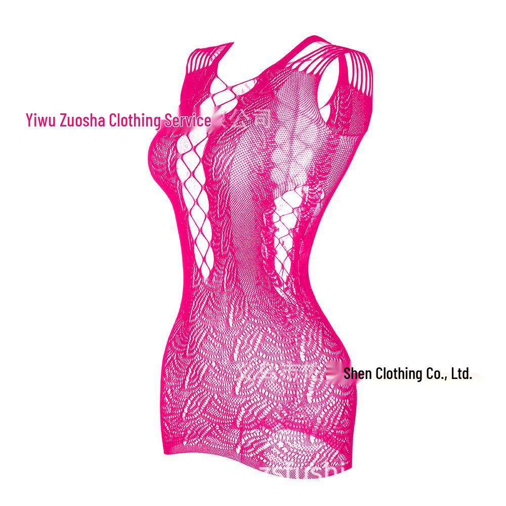 Sling Sexy Jacquard Fishnet Open-Cup Bodycon Skirt Lingerie w092