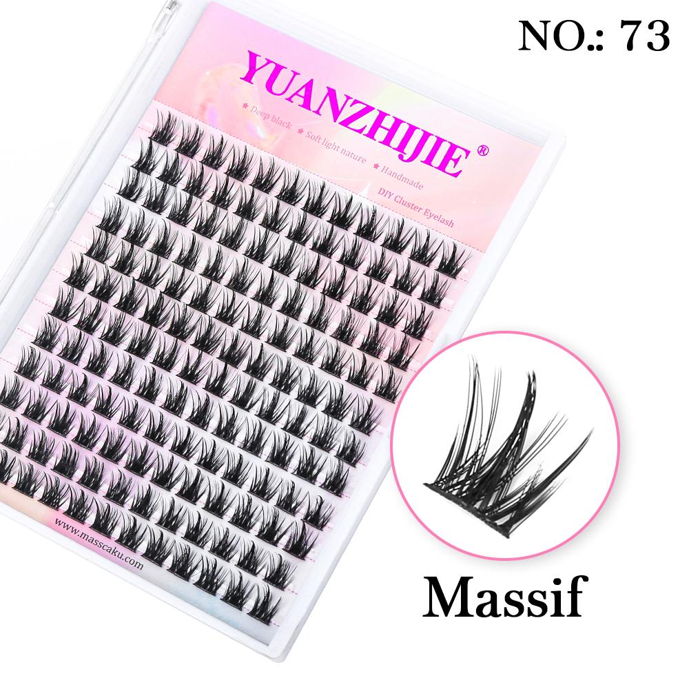 12 Reihen DIY Große Kapazität Schwalbenschwanz Wimpernverlängerung Fest Einfaches Anbringen Wimpern Mixlänge C/D Curl Wimpern Cluster Weiches Band