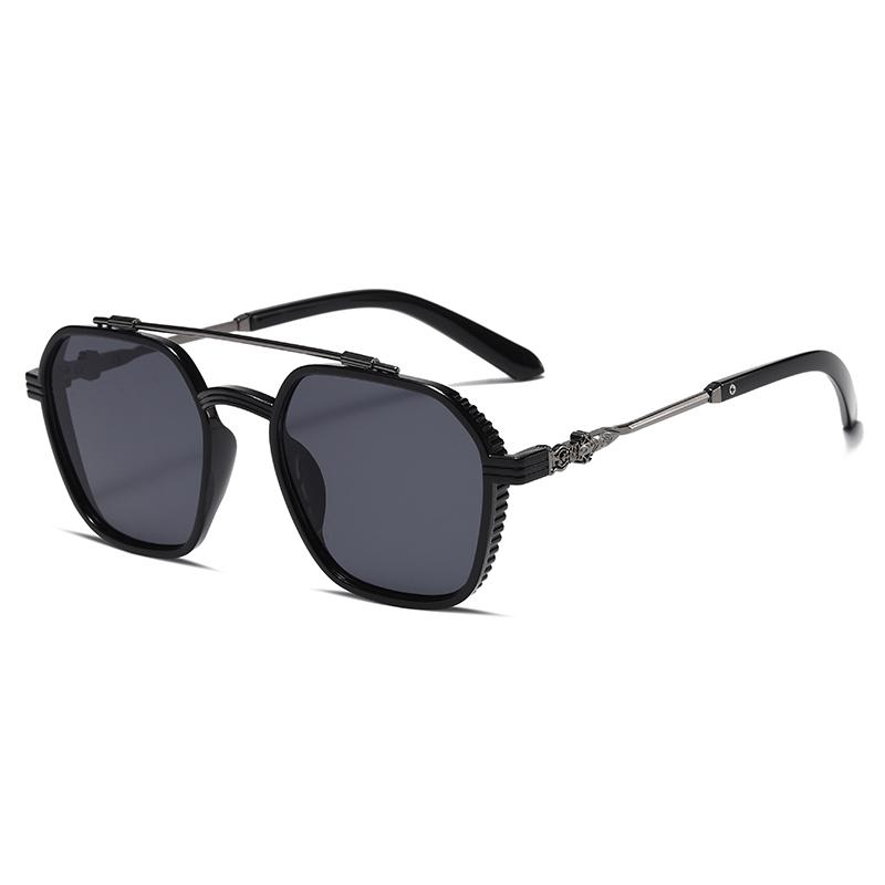 Oversized Square Punk Sunglasses Men  Luxury Brand Retro Double Beam Sun Glasses For Male Steampunk Driving Eyewear Uv400