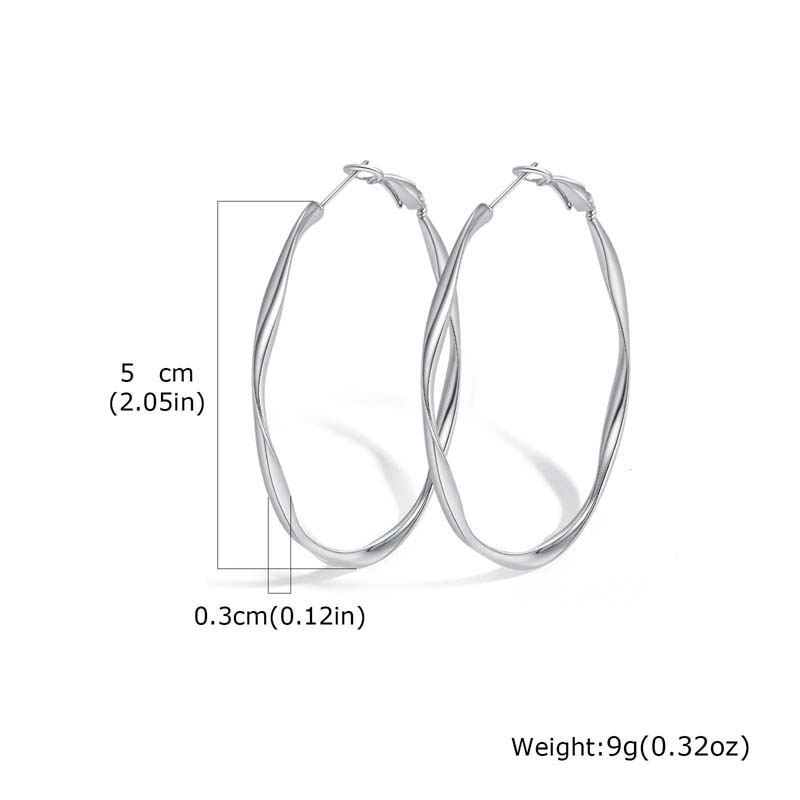 

2026 Trendy Metal Twisted Circle Hoop Earrings for Wome Women Gold Color Large Round Geometric Earrings Zircon Valentine s Gift медный