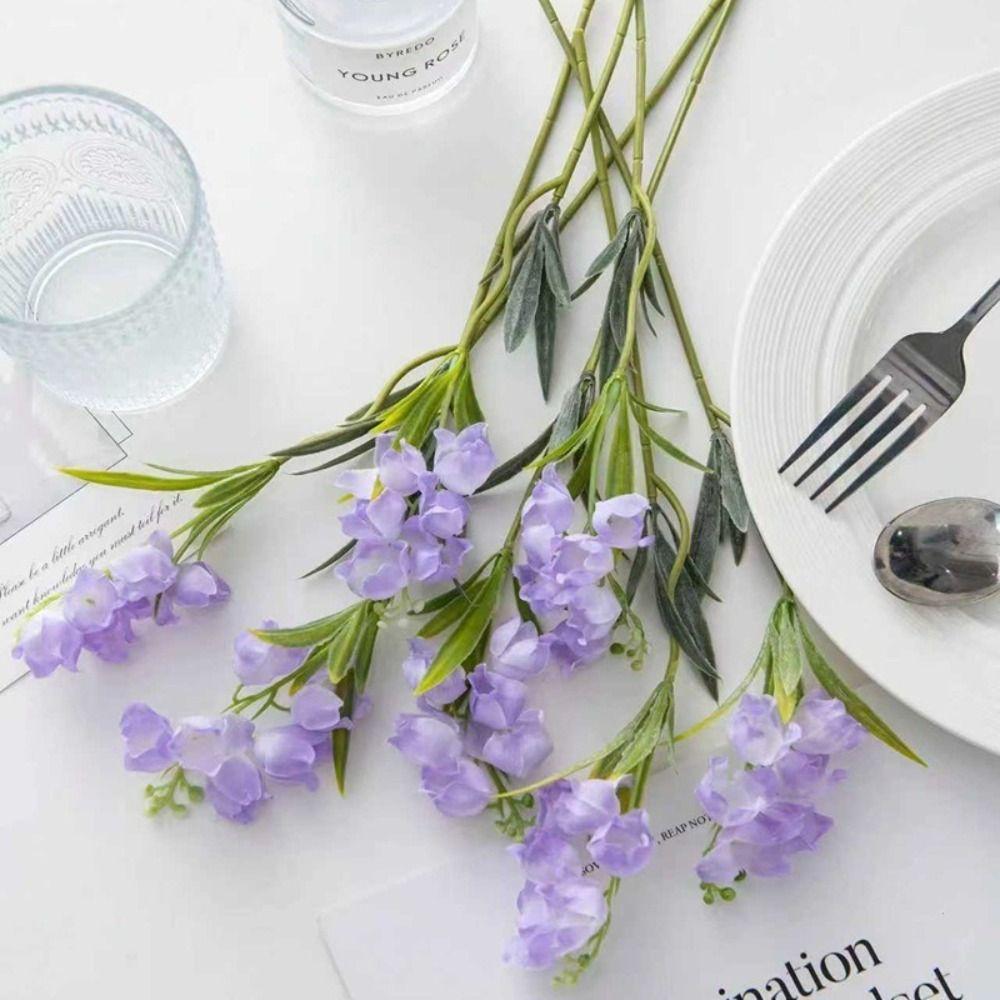 10Pcs Set Wind Chime Flower Artificial Material Vase Decoration Simulated Flowers Table Arrangement DIY Prop Flower Arrangement