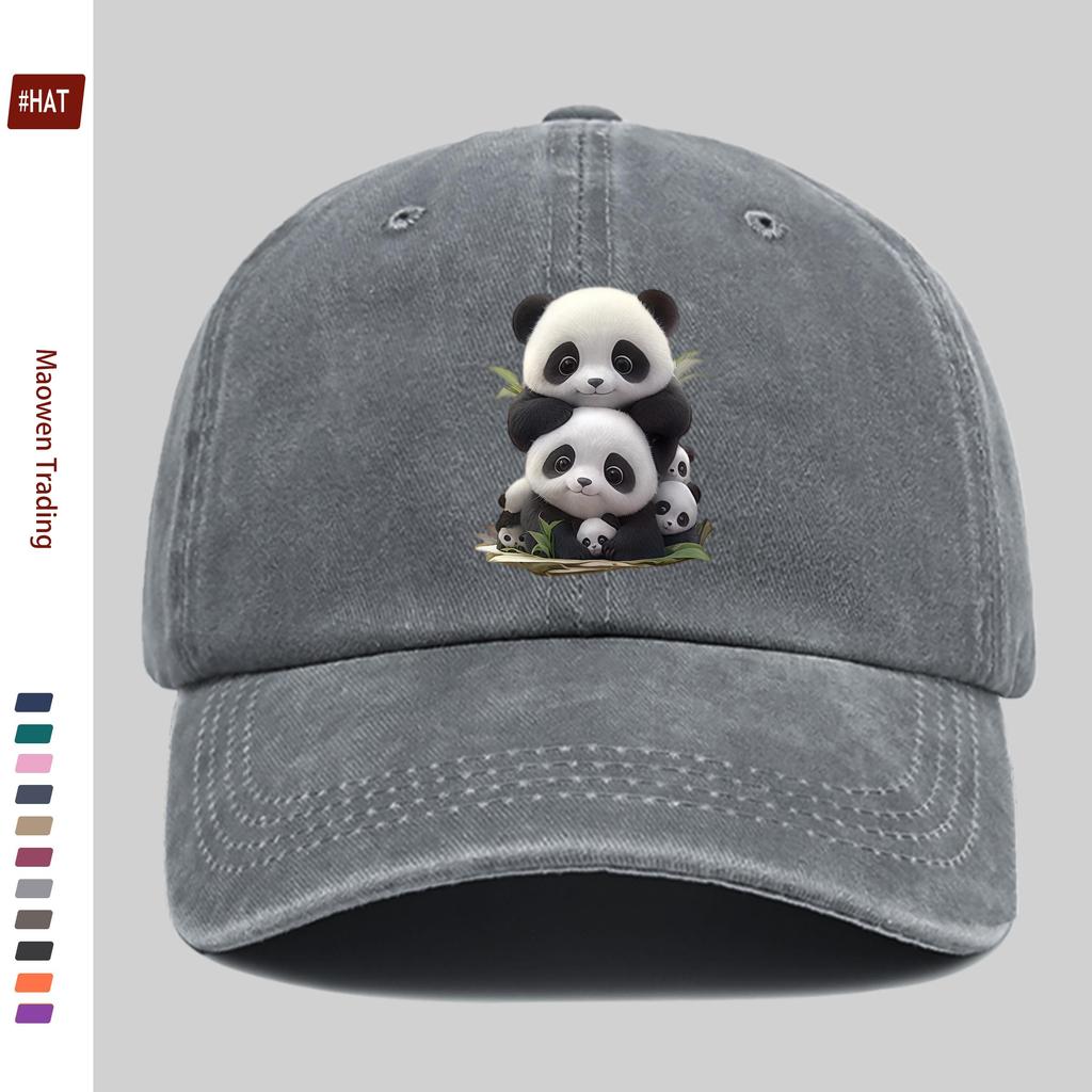 pc Cute Panda Print Baseball Cap Fashionable Trendy Design Sun Hat Truck Driver Decor Hat Adjustable Strap Papa Cap Street