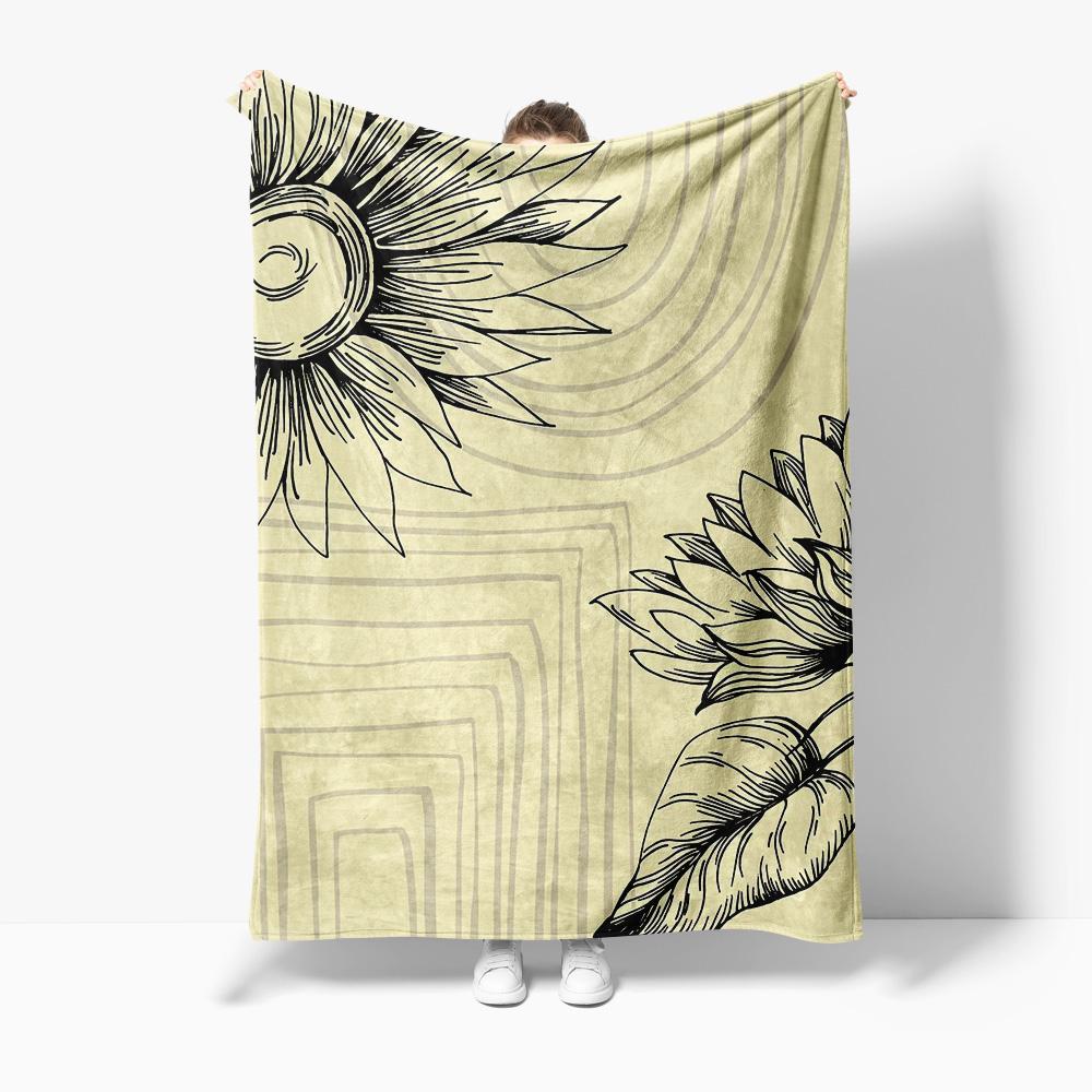 

Geometric Stripe pattern Flannel printed blanket suitable for all seasons suitable for living room office sofa and travel 75x100cm (30x40inch)