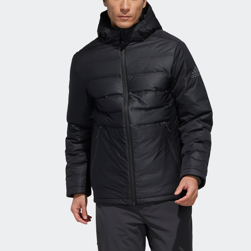 Adidas Jachetă Minimalistă Monocromă Slim Fit cu Glugă și Fermoar Bărbați Îmbrăcăminte Exterioară Negru EH4017