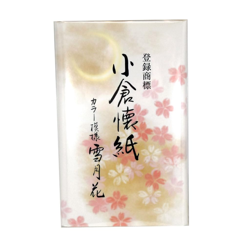 Ogura Kaishi (Japanese Folding Paper) with a Picture Pattern of Snow, Moon, and Flowers, 1 Sheet (30 Sheets) X 3 Sheets