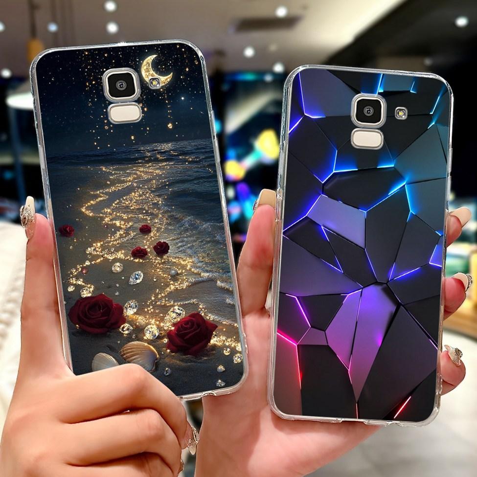 Clear For Samsung J6 2018 Case SM-J600F Cute Fashion Funny Painted Back Cover For Samsung Galaxy J6 2018 Phone Case J600G J600FN