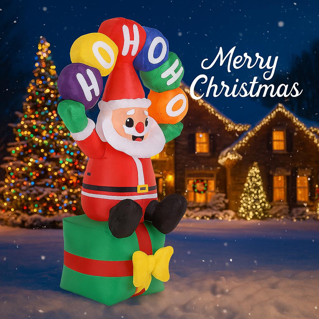 5.91FT With LED Light Inflatable Santa Claus Yard Decorations Toy Xmas Home Yard Party Supplies Christmas Holiday Gifts Ornament