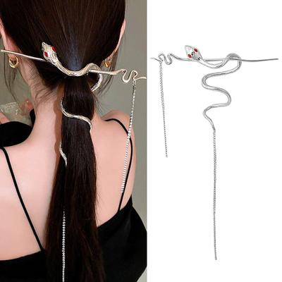 Snake Hairpin Hair Stick Winding Twine Warp Long Tassel Snake Hair Punk Style Hairpin Chinese  Headwear
