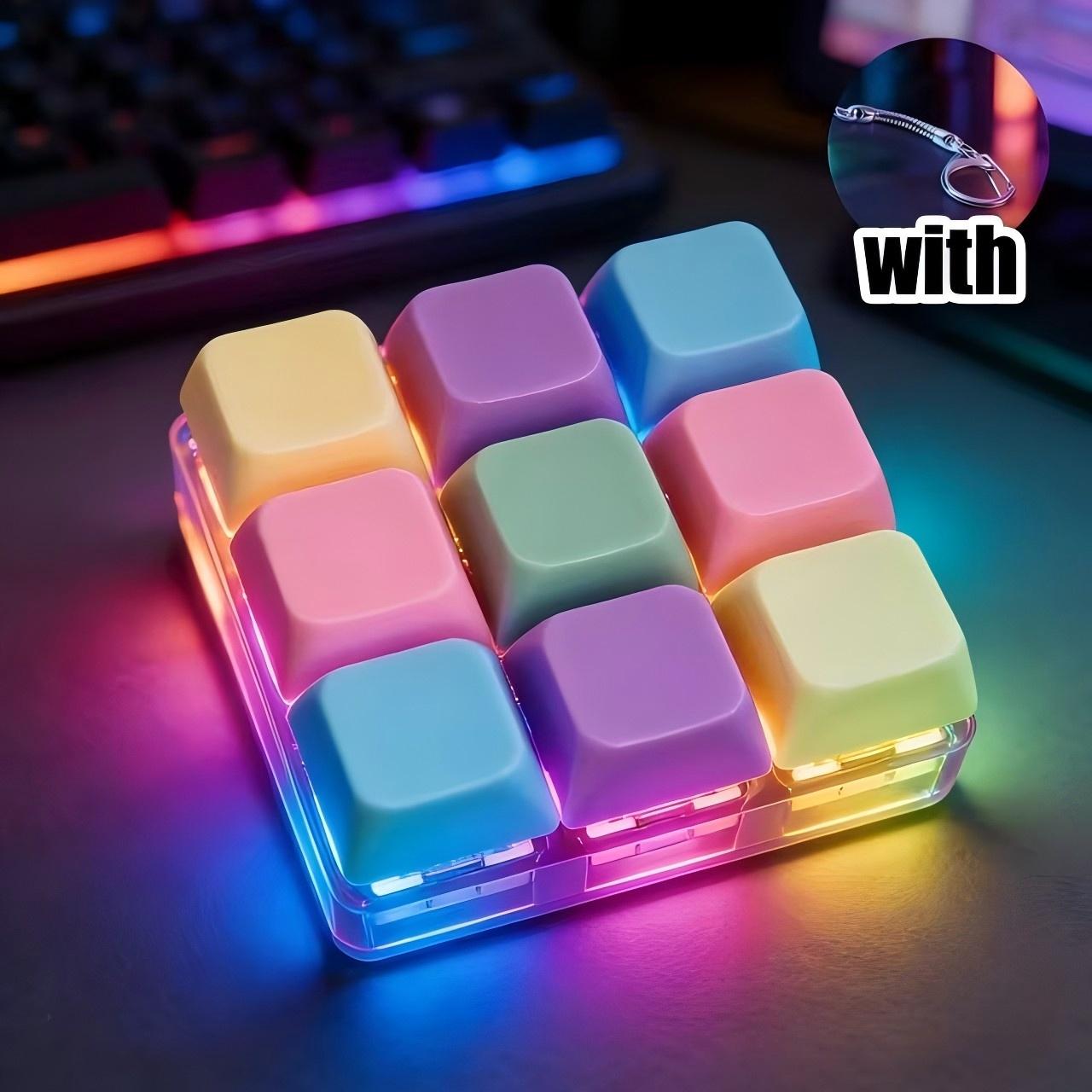 Klikbaar Toetsenbord Sleutelhanger LED Lampje - Stress Angst Verlichting Fidget Speelgoed, Draagbaar Bureau Accessoire voor Kantoor Decoratie Cadeau