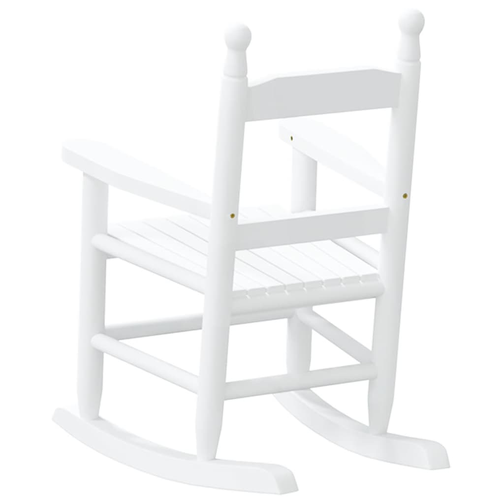 Vidaxl Children's Rocking Chairs, 2 Pcs, White, Poplar Wood