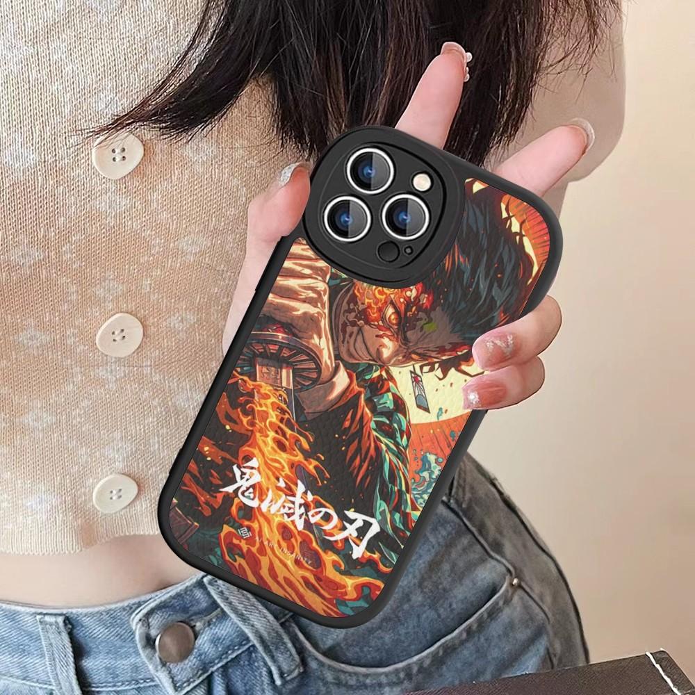 Demon Slayer Phone Case Hard Leather For IPhone 16 15 14 13 12 Mini 11 14 Pro Max Xs X Xr 7 8 Plus Fundas
