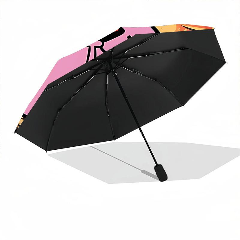 1pc Courage the Cowardly Dog Automatic Open/Close Folding Umbrella, Windproof 8-Rib Construction, Lightweight Travel Umbrella for Women/Men 19
