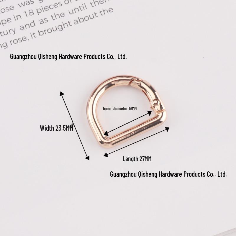 In-Stock: High-Grade D-Shaped Spring Ring Buckle for DIY Bag Handles & Straps