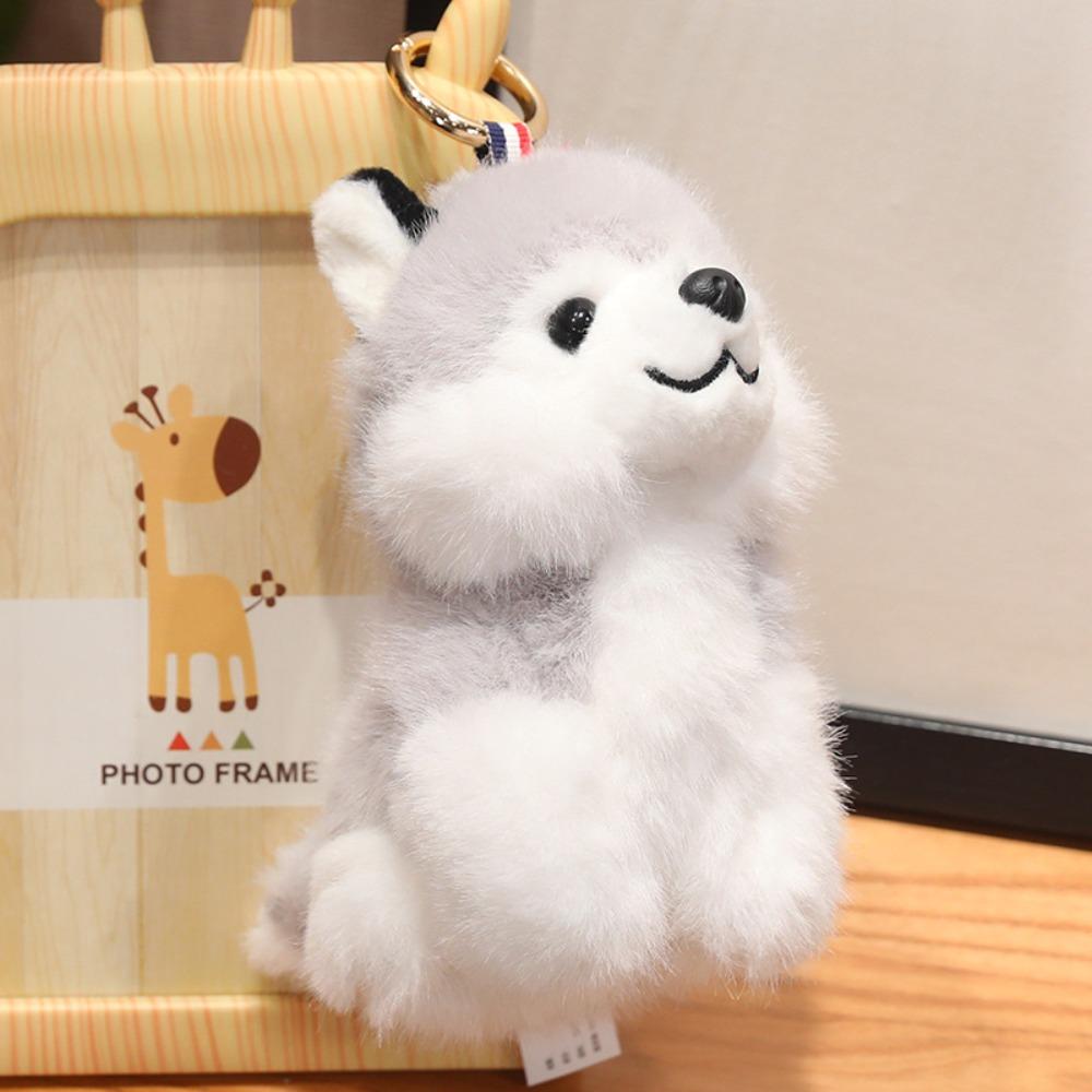 Realistic Husky Dog  Doll Pendants PP Cotton Simulation Dog Poodle Stuffed Doll  Kids Gifts