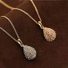 Elegant Women Girl Shiny Teardrop Pendant Bridal Necklace Jewelry Stainless Steel