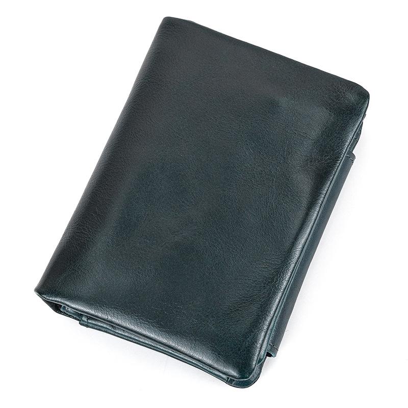 Genuine Cowhide Men Wallet Trifold Short Wallet with Coin Pocket Multi Card Slots Real Leather Coin Purse for Men Daily Use