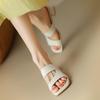 Trendy Minimalist Sandals 2024 New Summer Square Head Design High Heel Anti Slip Women's Versatile Casual Sandals Zapatos Mujer