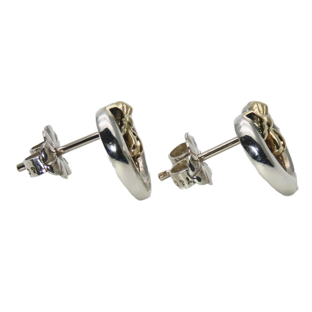 Used TIFFANY&Co. Pierce Silver925/K18 Yellow Gold 3.3g Silver Yellow Gold Heart Ribbon