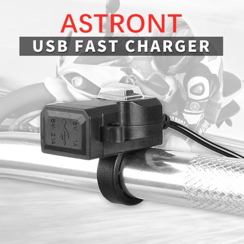 Dual-USB 1.0A2.1A Power Supply Socket For Car Charger-Motorcycle Charger-Adapter
