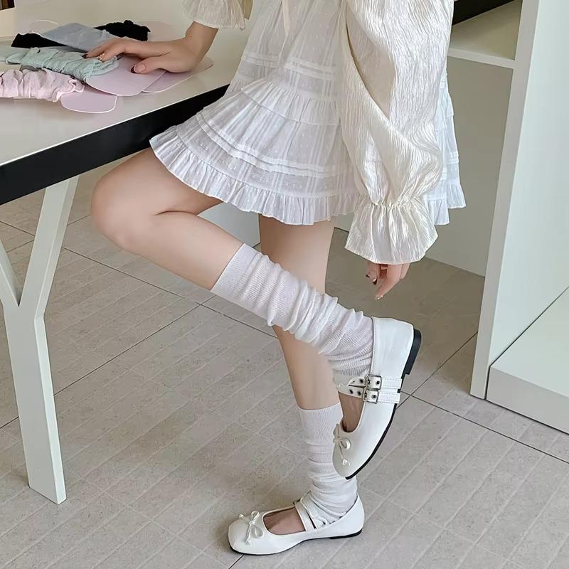 Sweet Girls Leg Warmers Women Summer Mesh Thin Breathable Loose Long Socks Leg Warmers Kawaii Lolita Cute Ruffle Socks Stockings