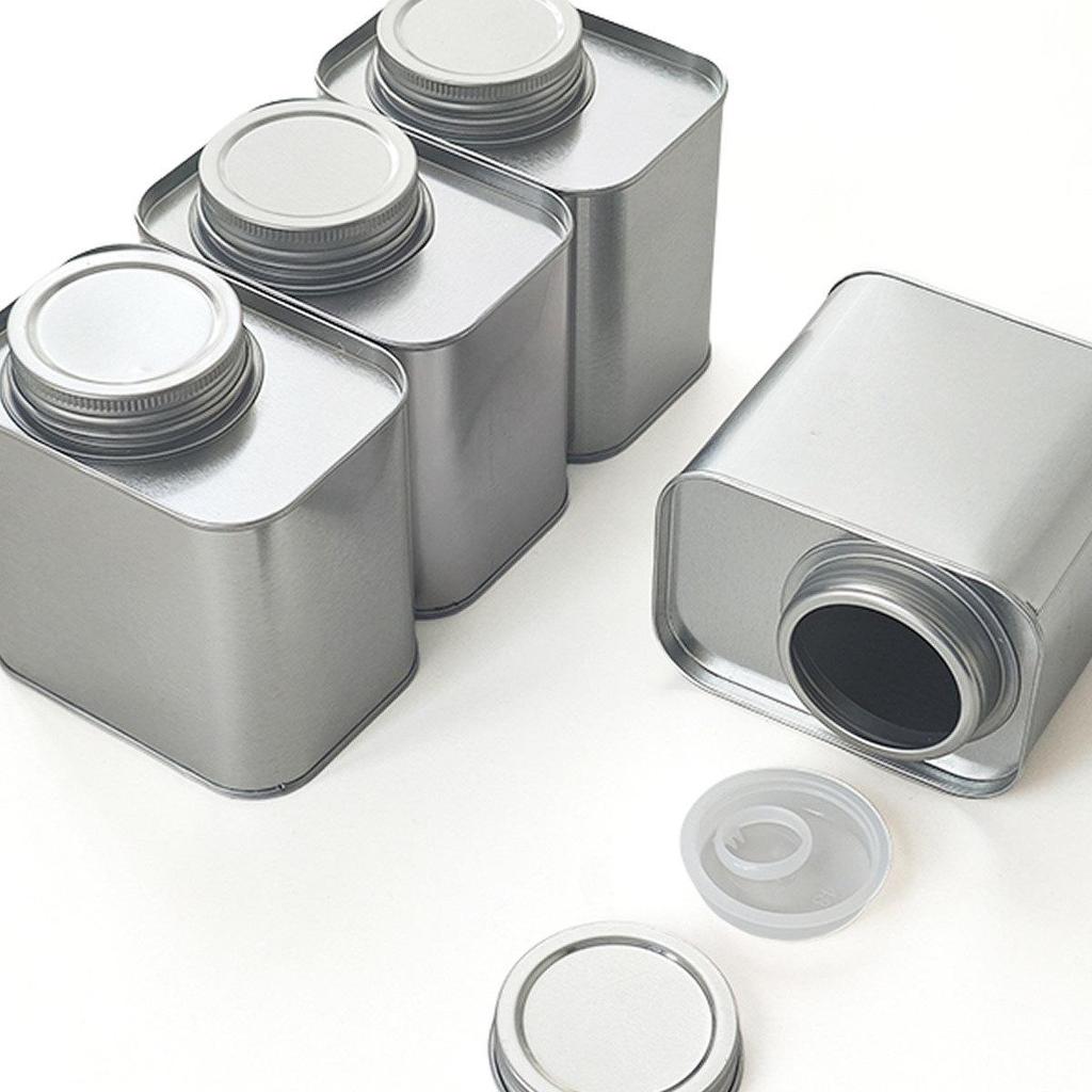 Moisture-Proof Tin Storage Jar with Threaded Lid for Coffee, Tea, Herbs, and Pet Food