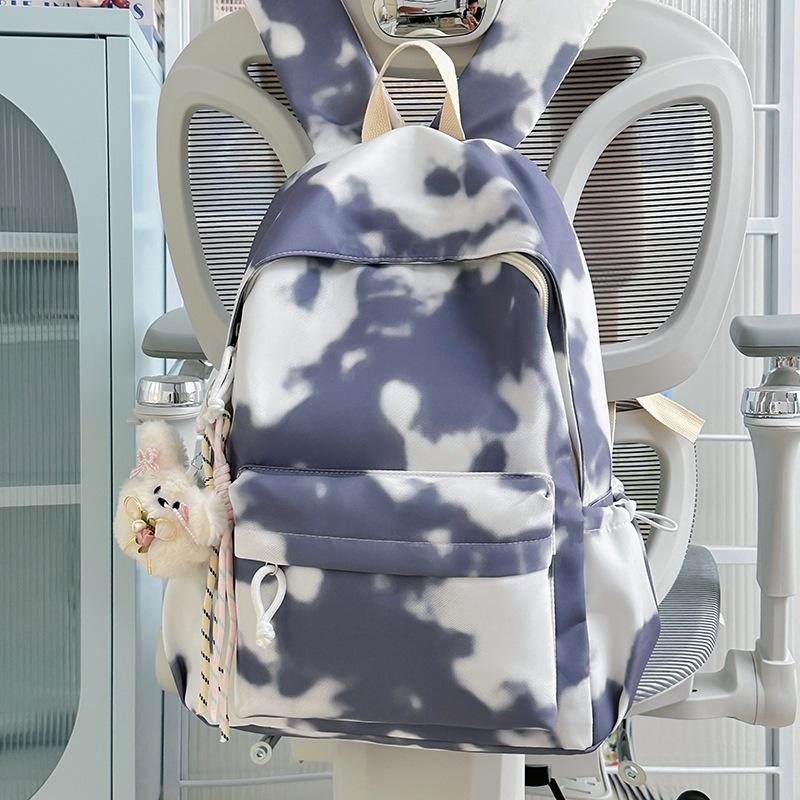 Schoolbag graffiti wind backpack women's 1011 new fashion casual tie-dye travel backpack junior high school college student schoolbag tide