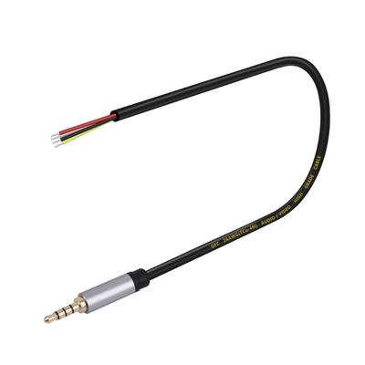 3.5mm Male Jacks To Bare Wire Cable 1/8in TRRS 4Pole Plugs To Bare Wire Open End Cable for Earphone Microphones Repair