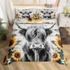 Highland Cow Comforter Cover Queen Size Farmhouse Animal Milk Bedding Set Funny Cute Cow Duvet Cover Wildlife Animal Quilt Cover