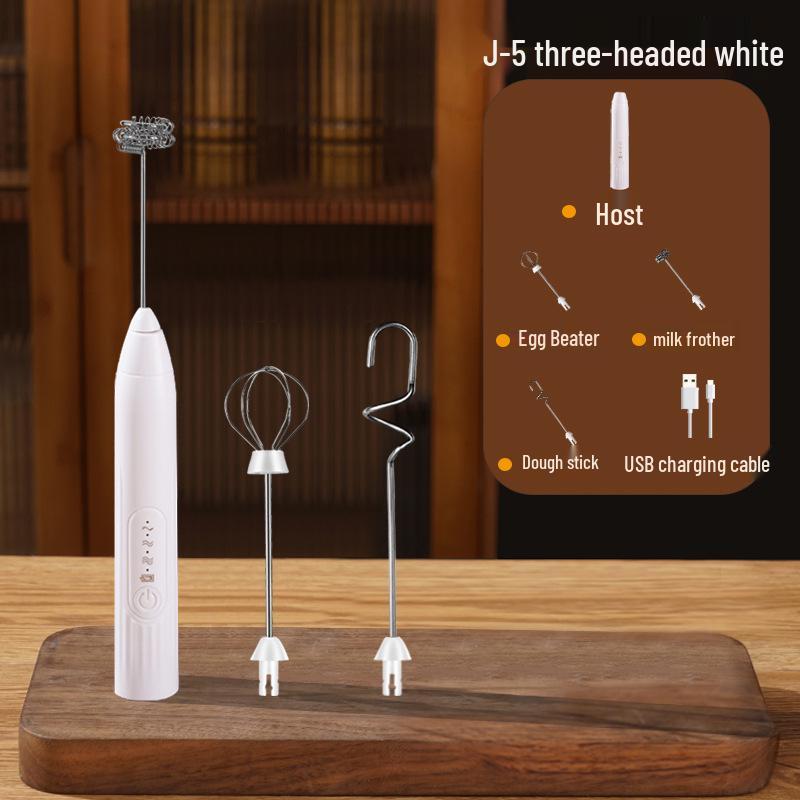 Nuevo Batidor de Leche Eléctrico de Acero Inoxidable y Mezclador Portátil