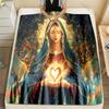 1PC Sacred glowing heart woman Print Blanket Warm Soft Fluffy Kids and Adult Sofa Bed Throw Blanket Outdoor Travel Camping RV