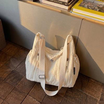 Check Crossbody Bag Women's Large Capacity Commuter Shoulder Bag