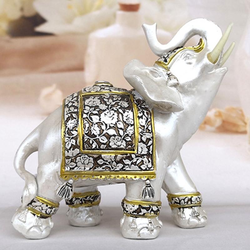 Handmade Elephant Statue Durable Resin Ornament Animal Sculpture Symbolizing Prosperity And Fortune
