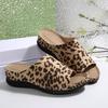 Fashion Sexy Leopard Slip On Sandals Women Summer 2025 Comfortable Soft Sole Wedge Heels Slides Woman Casual Plus Size 43 Slippers Mujer
