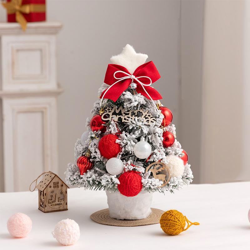 New Desktop Christmas Tree Mini Plush Christmas Tree with Lights DIY Christmas Decoration Navidad Natal Gifts New Year Gift