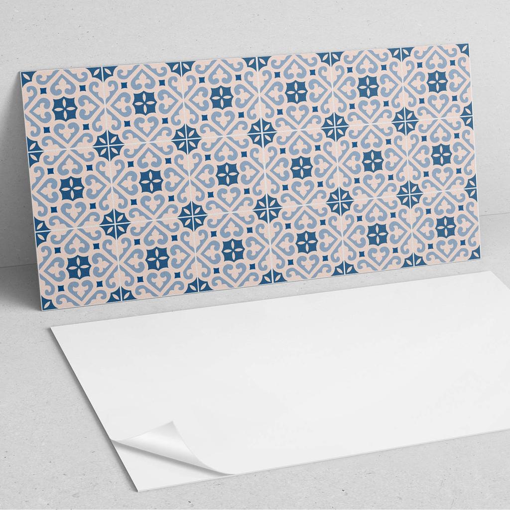 Winylowy Panel Z Grafiką Do Łazienki 120X60 Cm Wzór Z Ornamentami Na Płytkach