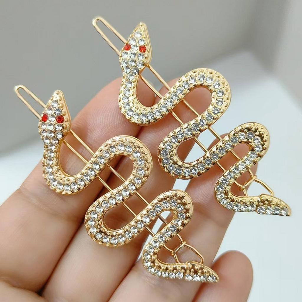 Luxurious Rhinestone Snake Hair Clip For Women With Unique Designs Elegant Hair Styling Accessories Side Clip Hair Pin