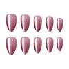 Solid Color Cat Eye Oval Medium-Long Luxury Wearable Nails