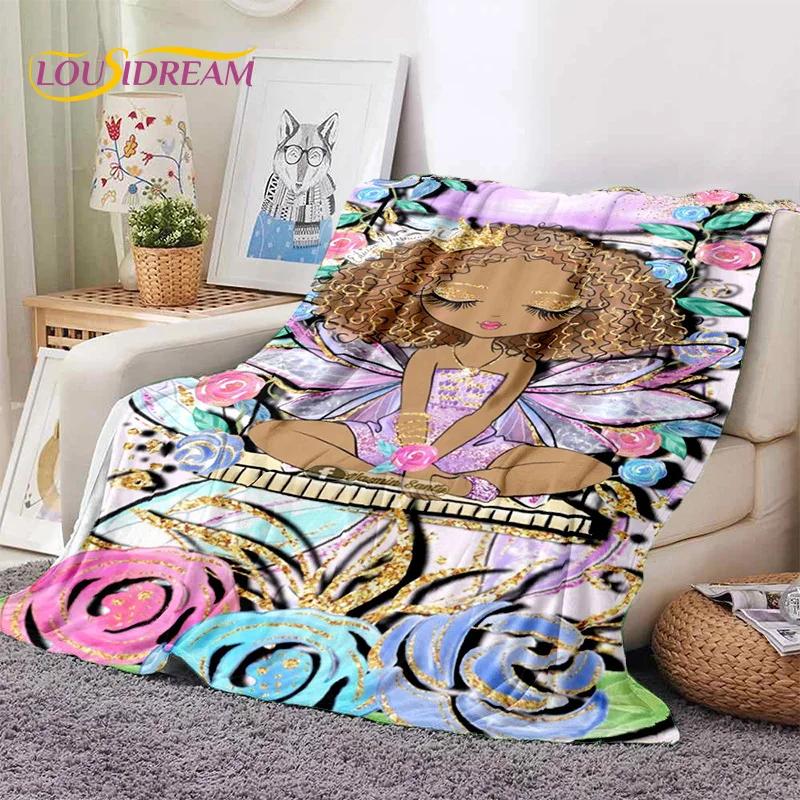 Cute Ballet Girl Ballerina Fairy Cartoon Soft Flannel Blankets,Throw Blanket Comfortable Blanket for Picnic Beds Sofa Bedroom 3D