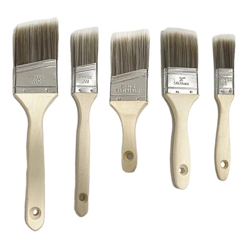 

Paint Brushes Set, 5Pcs Flat and Angle Paintbrushes for Wall and Trim, Suitable for Oil-based Paints, Water-based Paints 1