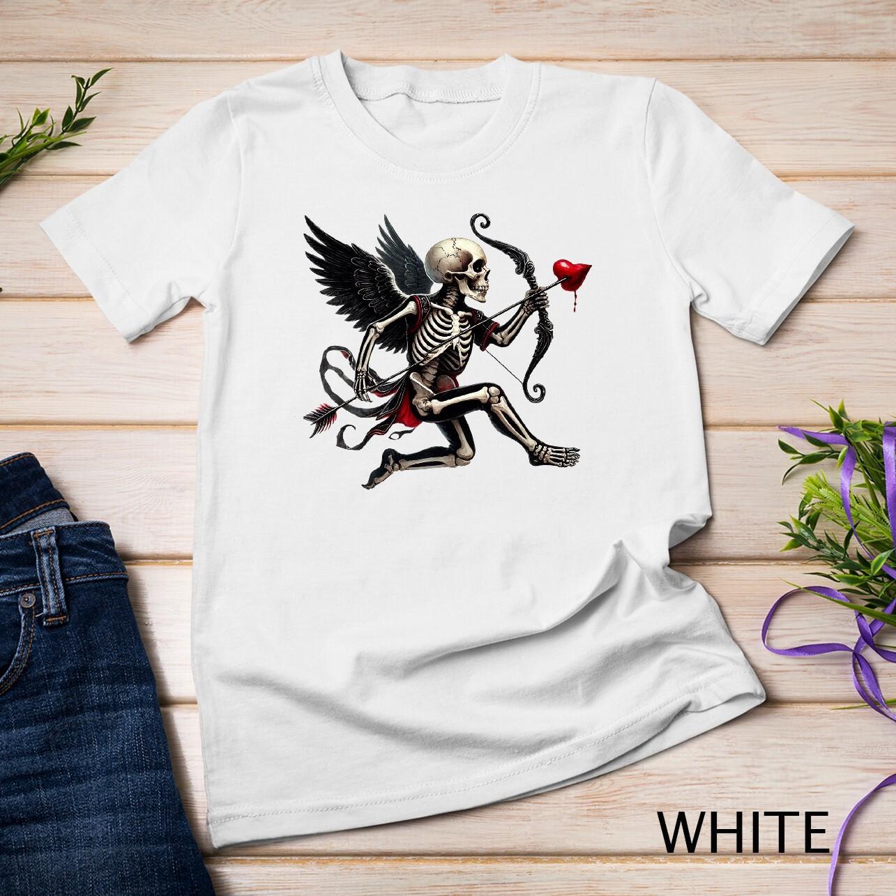 Gothic Valentine A Skeletal Cupid Strikes Funny T-Shirt Unisex T-shirt S разноцветный