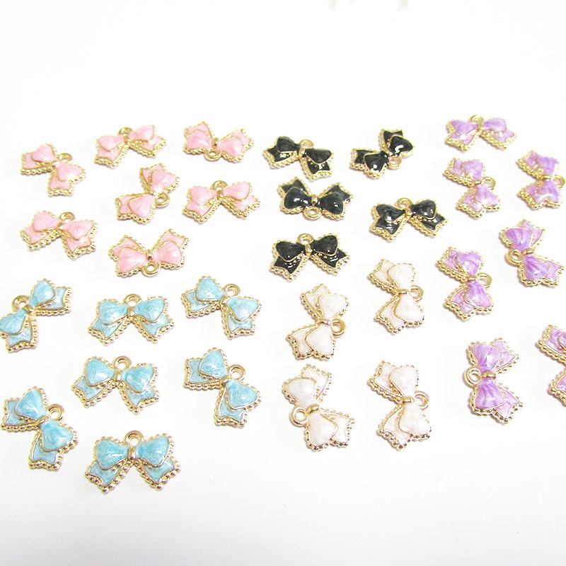 DIY Alloy Enamel Bow Pendants - Exquisite Jewelry Accessories