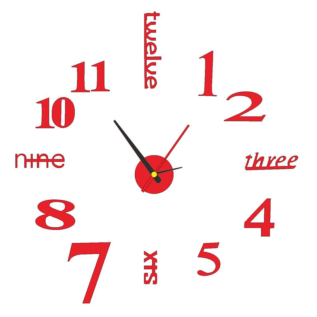 Frameless DIY Wall Clock Wall Clock For Room Decor Creative Fashion Digital 3D Acrylic Wall Clock Decor Sticker DIY Clock Kit
