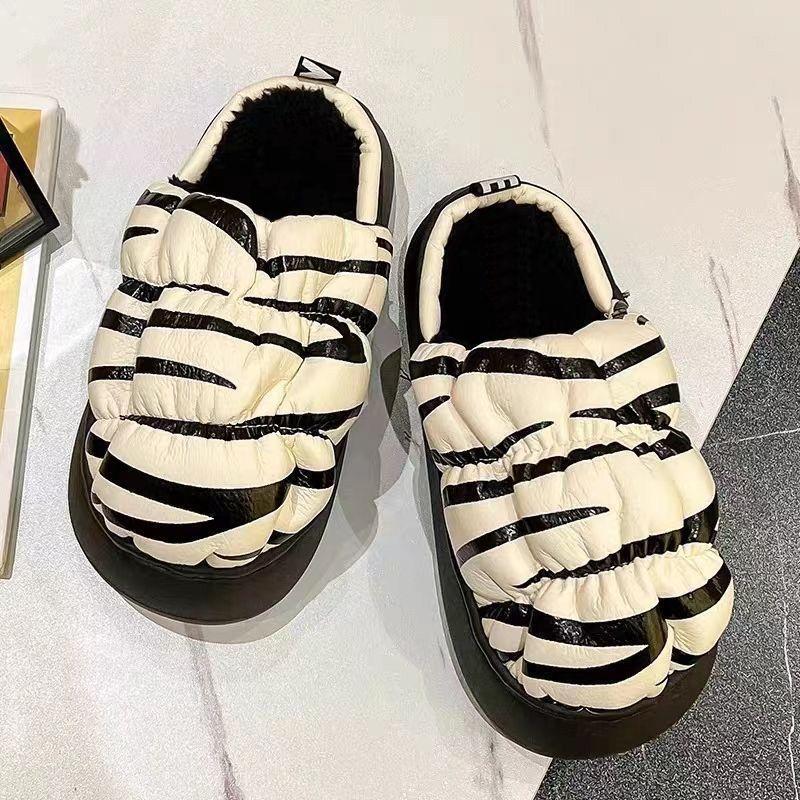 Thick-soled Cotton Slippers Autumn and Winter 2025 New Indoor Home Velvet Warm Non-slip Wool Shoes