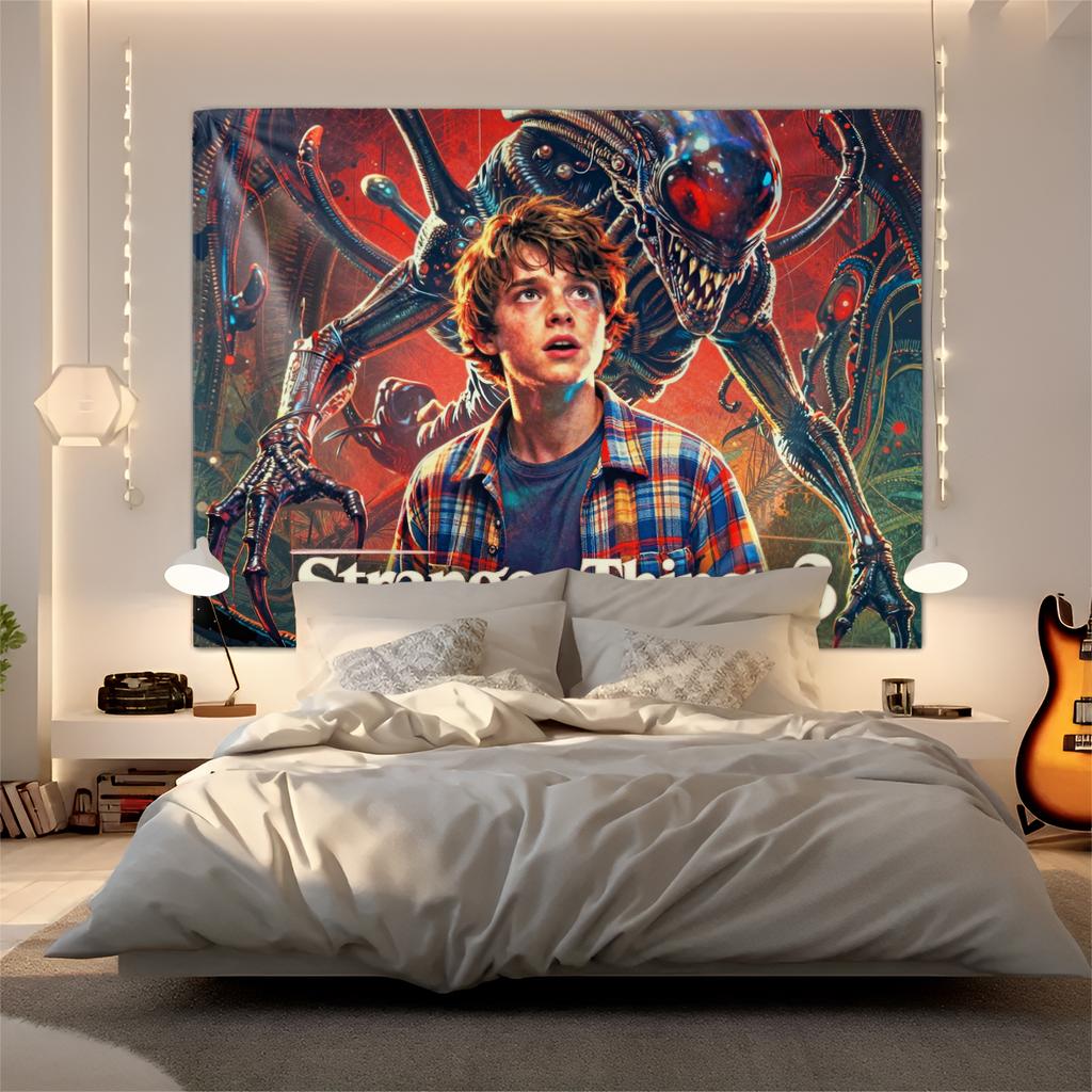 S-Stranger T-Things Sci-Fi Horror Tapestry Wall Hanging Banner Background Backdrops Living Room Cloth Bedroom Party Decor Gift